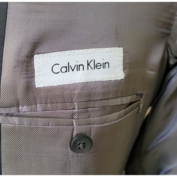 CALVIN KLEIN 38R MEN'S SPORT COAT GRAY WOOL BLEND TWO-BUTTON TWO-VENTS B524 - Picture 9 of 13